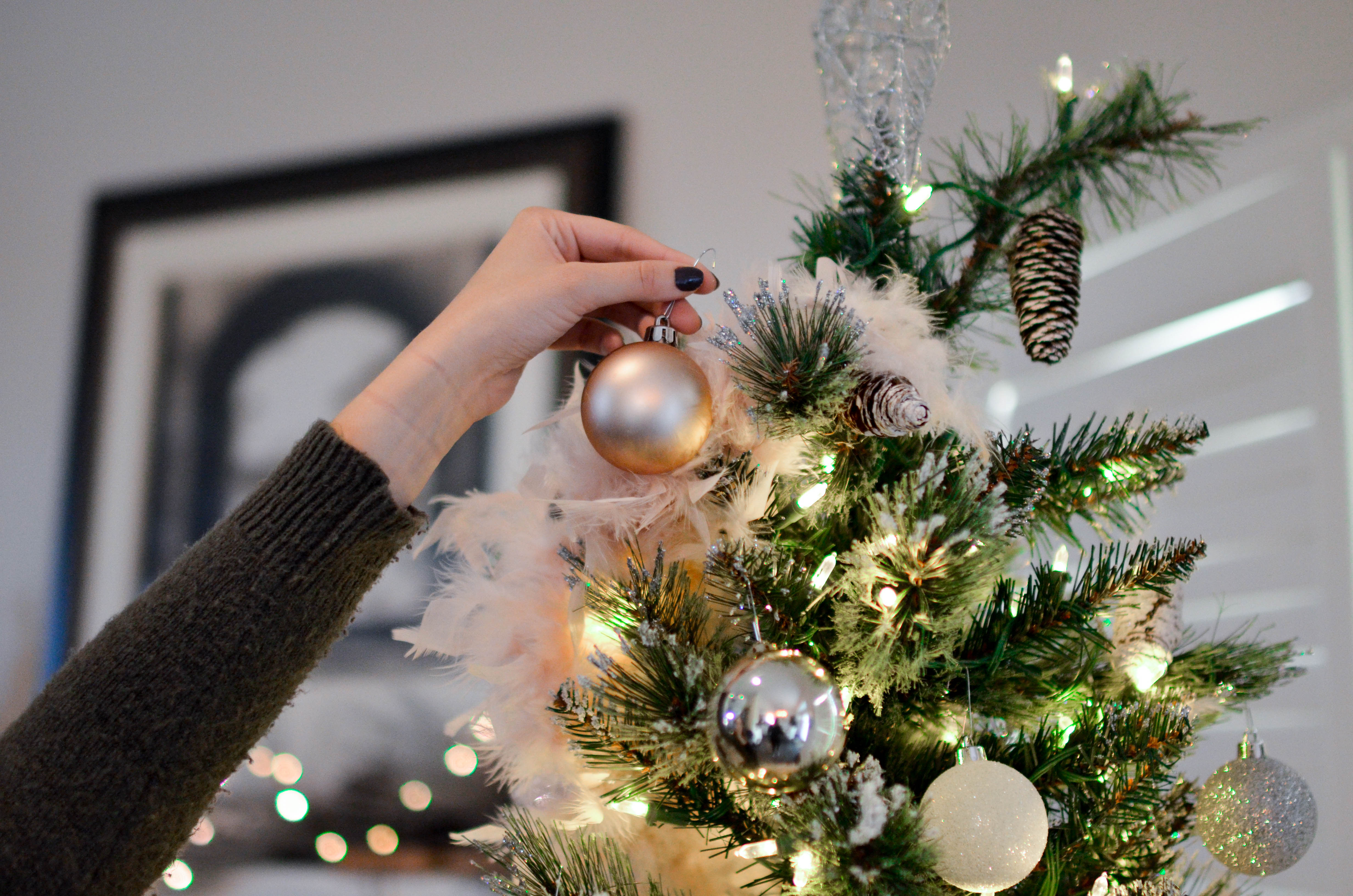 Decorating new year tree